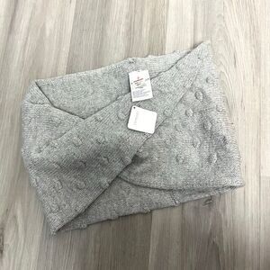 Crewcuts Gray Cotton & Wool Blend Swiss Dot Knit Snood Infinity Scarf OS NWT